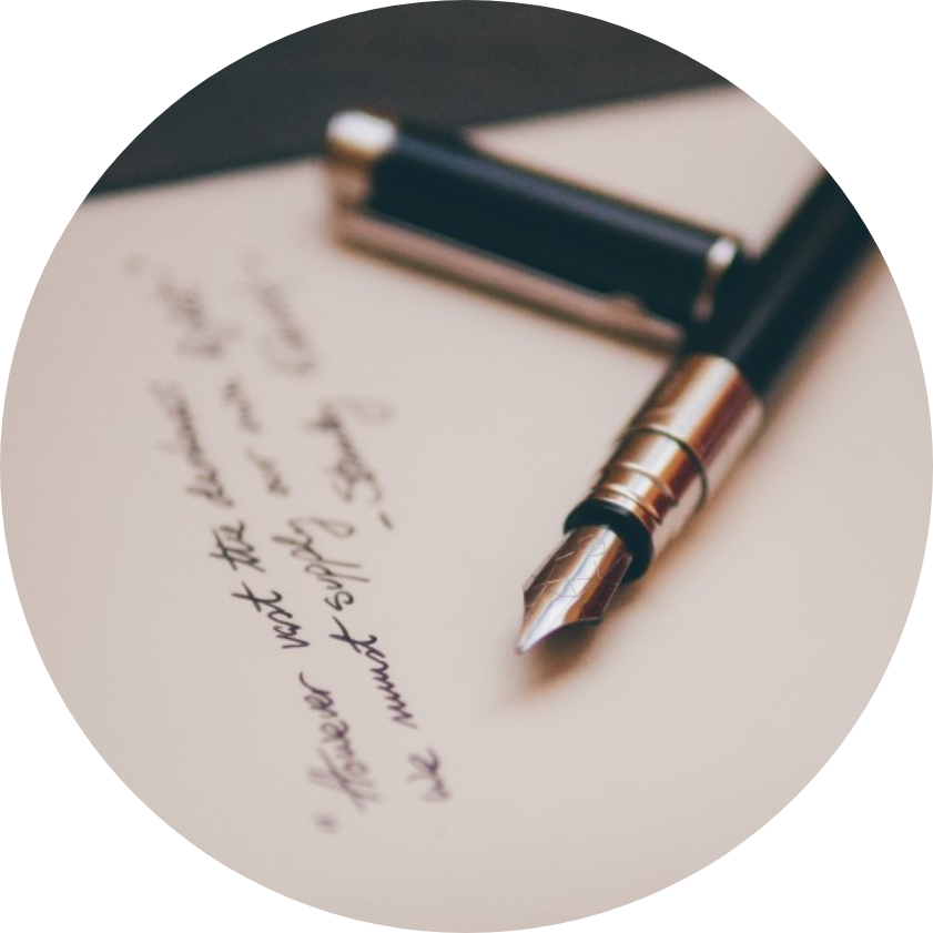 will writing services stock image - close up of pen and paper